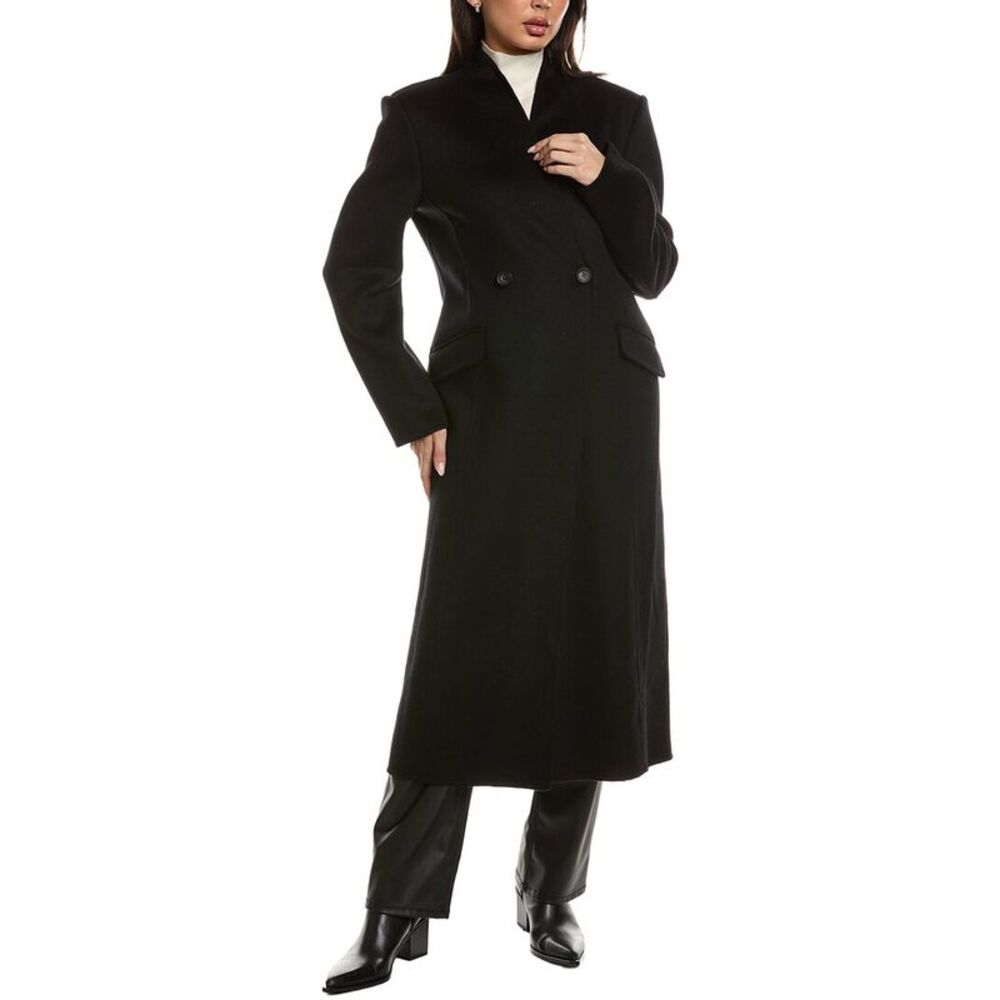 Lamarque Womens Double Face Wool-Blend Coat, Black